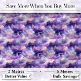 Lavender Dream Clouds Landscape Seamless Pattern Digital Print Fabric by the Metre UK Sewing Quilting Textile