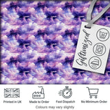 Lavender Dream Clouds Landscape Seamless Pattern Digital Print Fabric by the Metre UK Sewing Quilting Textile