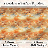 Warm Sunset Orange Clouds Sky Seamless Pattern Digital Print Fabric by the Metre UK Sewing Quilting Textile