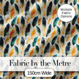 Elegant Feather Leaves Boho Seamless Pattern Digital Print Fabric by the Metre UK Sewing Quilting Textile