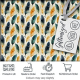 Elegant Feather Leaves Boho Seamless Pattern Digital Print Fabric by the Metre UK Sewing Quilting Textile