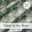 Art Nouveau Lily Pond Floral Seamless Pattern Digital Print Fabric by the Metre UK Sewing Quilting Textile