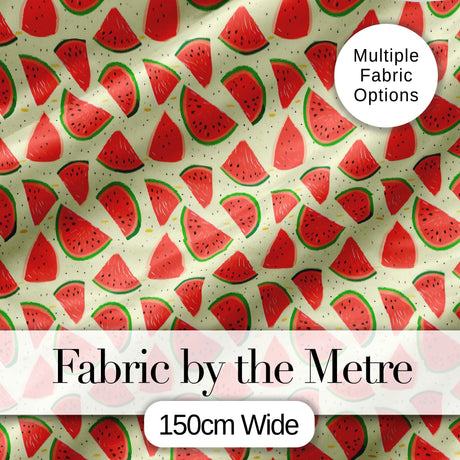 Fresh Watermelon Slices Repeat Seamless Pattern Digital Print Fabric by the Metre UK Sewing Quilting Textile