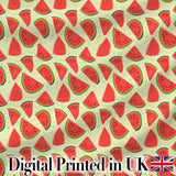 Fresh Watermelon Slices Repeat Seamless Pattern Digital Print Fabric by the Metre UK Sewing Quilting Textile