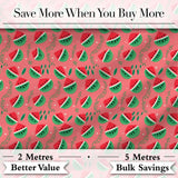 Cute Watermelon Fruit Pink Background Seamless Pattern Digital Print Fabric by the Metre UK Sewing Quilting Textile