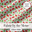 Watercolor Watermelon Slices with Green Leaves Seamless Pattern Digital Print Fabric by the Metre UK Sewing Quilting Textile