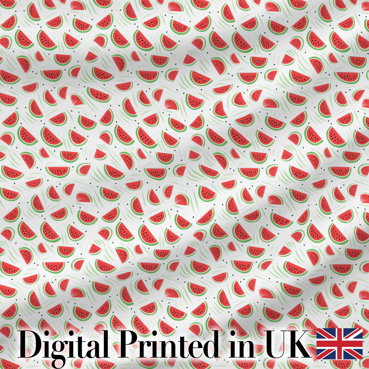 Minimal Watermelon Slice Scatter Seamless Pattern Digital Print Fabric by the Metre UK Sewing Quilting Textile