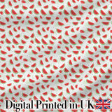 Minimal Watermelon Slice Scatter Seamless Pattern Digital Print Fabric by the Metre UK Sewing Quilting Textile