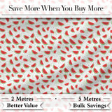 Minimal Watermelon Slice Scatter Seamless Pattern Digital Print Fabric by the Metre UK Sewing Quilting Textile