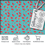 Bright Blue Background Watermelon Slice Seamless Pattern Digital Print Fabric by the Metre UK Sewing Quilting Textile