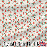Cute Small Watermelon Slice Dots Seamless Pattern Digital Print Fabric by the Metre UK Sewing Quilting Textile