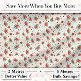 Cute Small Watermelon Slice Dots Seamless Pattern Digital Print Fabric by the Metre UK Sewing Quilting Textile