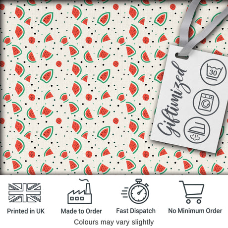 Cute Small Watermelon Slice Dots Seamless Pattern Digital Print Fabric by the Metre UK Sewing Quilting Textile