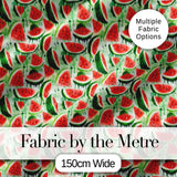 Artistic Watermelon Slice Splash Seamless Pattern Digital Print Fabric by the Metre UK Sewing Quilting Textile