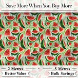 Artistic Watermelon Slice Splash Seamless Pattern Digital Print Fabric by the Metre UK Sewing Quilting Textile