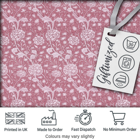 Vintage Pink Floral Botanical Garden Seamless Pattern Digital Print Fabric by the Metre UK Sewing Quilting Textile