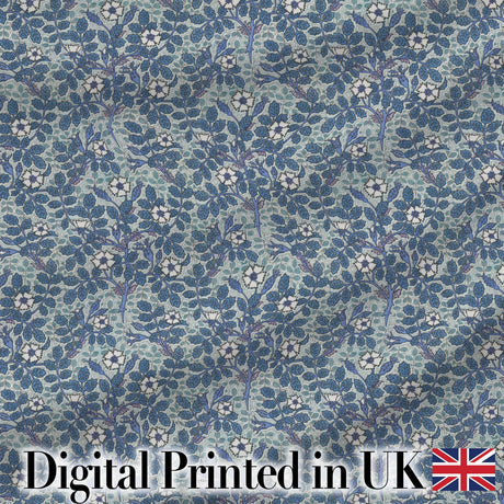 Blue Floral Vine Classic Heritage Seamless Pattern Digital Print Fabric by the Metre UK Sewing Quilting Textile