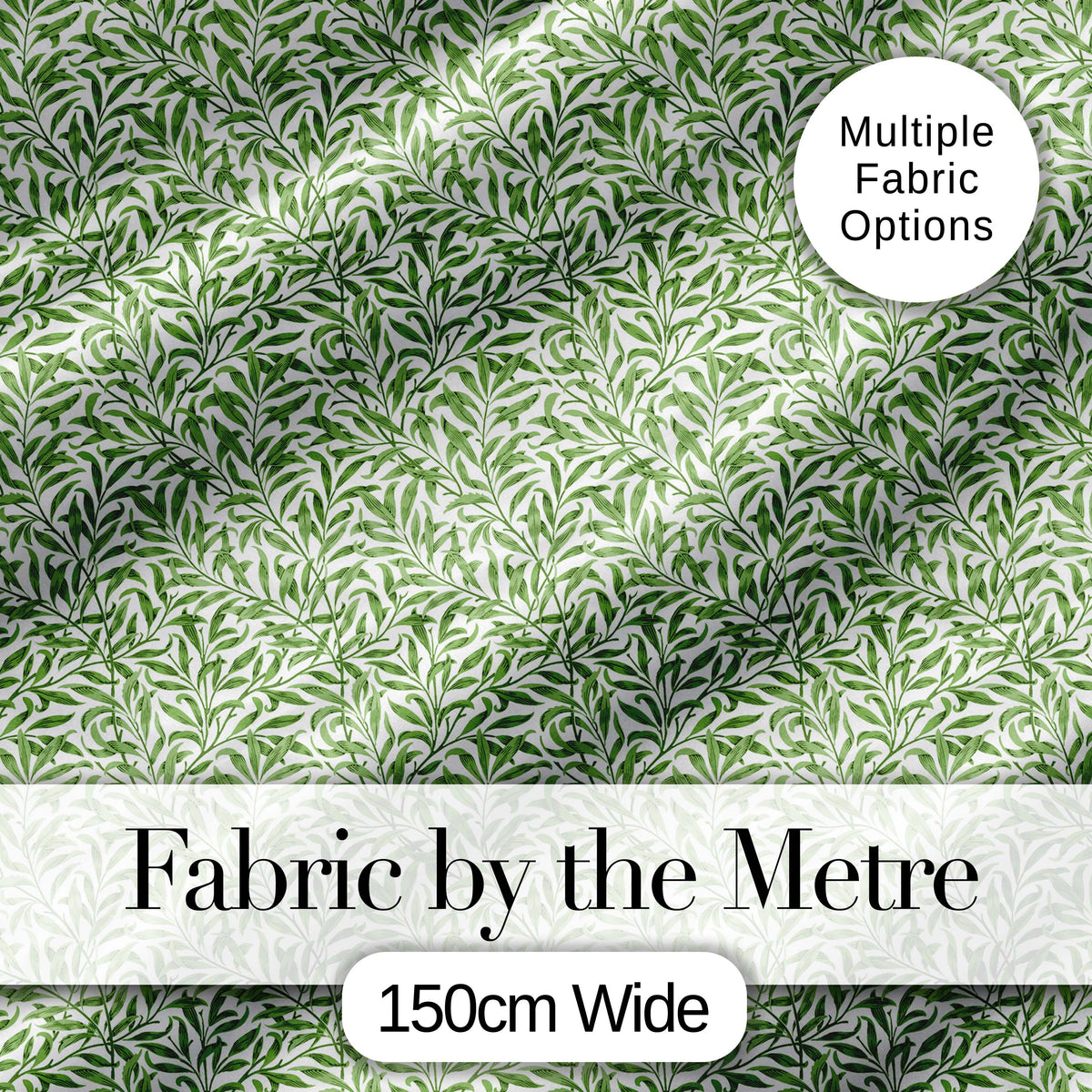 Green Leaf Botanical Nature Repeat Seamless Pattern Digital Print Fabric by the Metre UK Sewing Quilting Textile