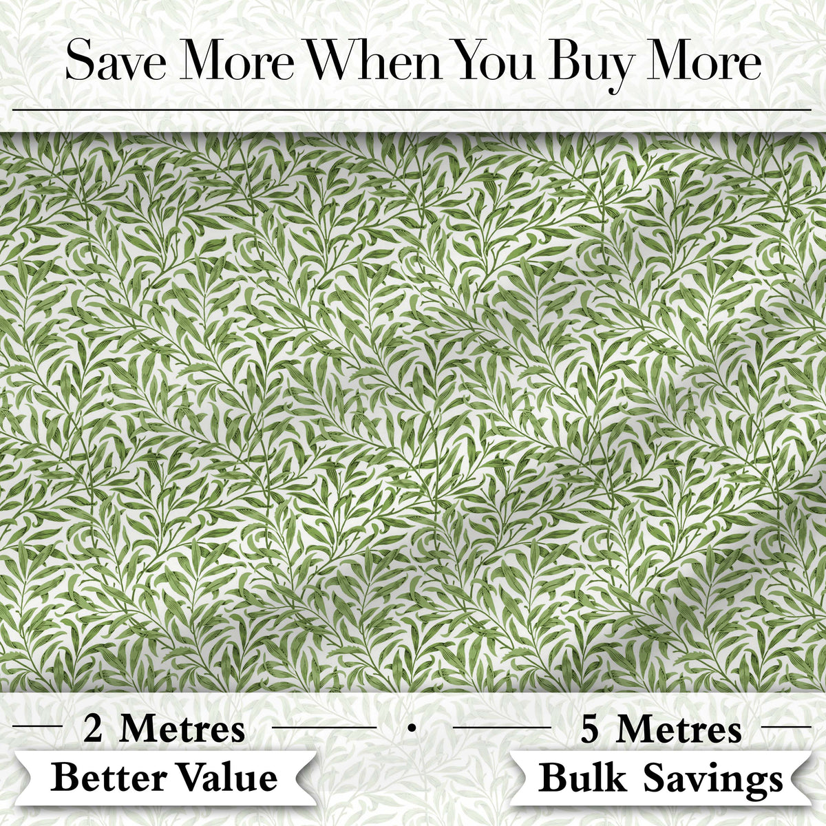 Green Leaf Botanical Nature Repeat Seamless Pattern Digital Print Fabric by the Metre UK Sewing Quilting Textile