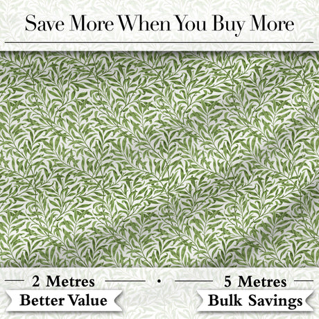 Green Leaf Botanical Nature Repeat Seamless Pattern Digital Print Fabric by the Metre UK Sewing Quilting Textile