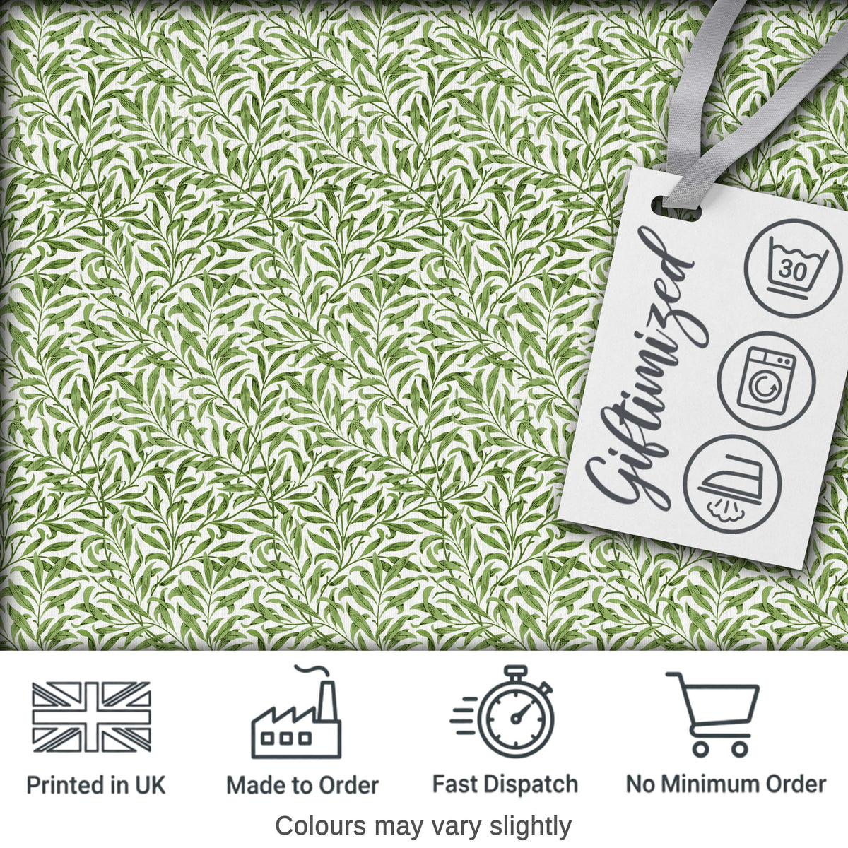Green Leaf Botanical Nature Repeat Seamless Pattern Digital Print Fabric by the Metre UK Sewing Quilting Textile