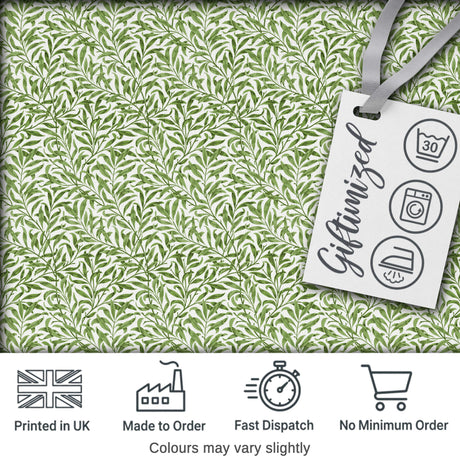 Green Leaf Botanical Nature Repeat Seamless Pattern Digital Print Fabric by the Metre UK Sewing Quilting Textile