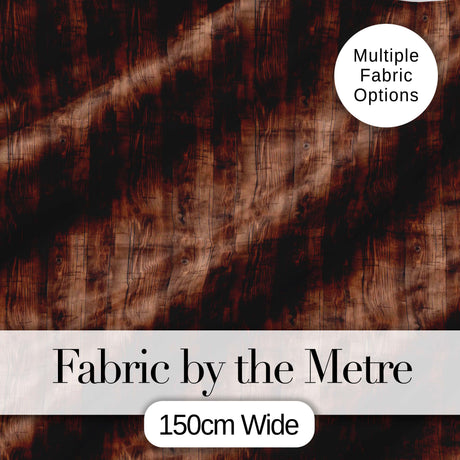 Dark Rustic Wooden Plank Texture Seamless Pattern Digital Print Fabric by the Metre UK Sewing Quilting Textile