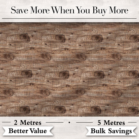 Natural Wood Grain Rings Texture Seamless Pattern Digital Print Fabric by the Metre UK Sewing Quilting Textile