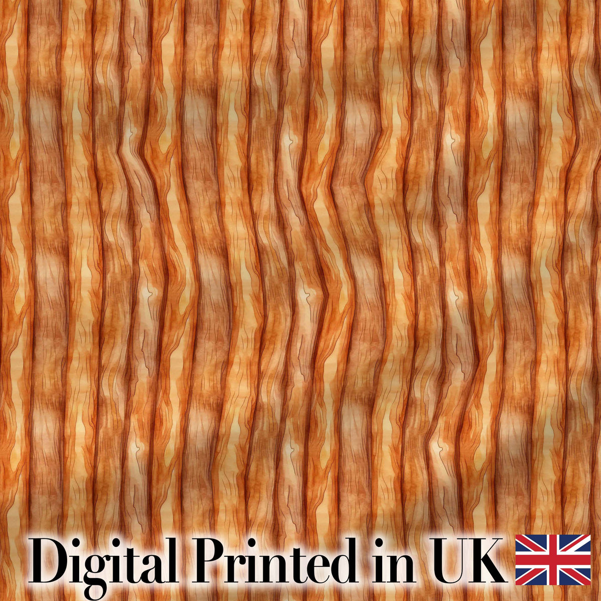 Warm Brown Wood Plank Vertical Texture Seamless Pattern Digital Print Fabric by the Metre UK Sewing Quilting Textile