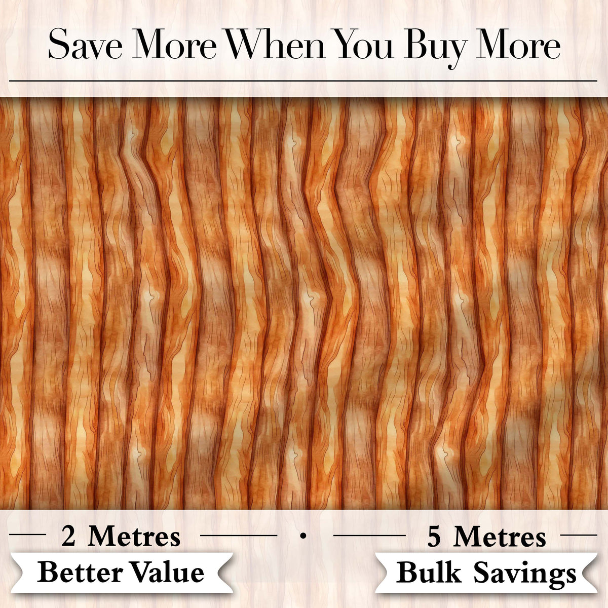 Warm Brown Wood Plank Vertical Texture Seamless Pattern Digital Print Fabric by the Metre UK Sewing Quilting Textile