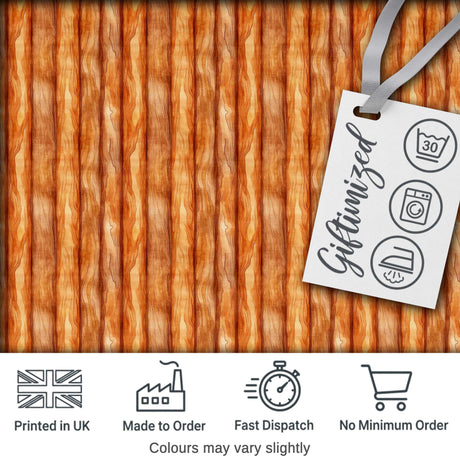 Warm Brown Wood Plank Vertical Texture Seamless Pattern Digital Print Fabric by the Metre UK Sewing Quilting Textile
