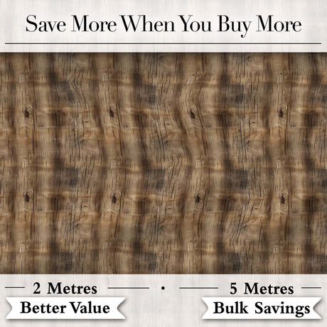 Dark Rustic Wooden Plank Texture Seamless Pattern Digital Print Fabric by the Metre UK Sewing Quilting Textile