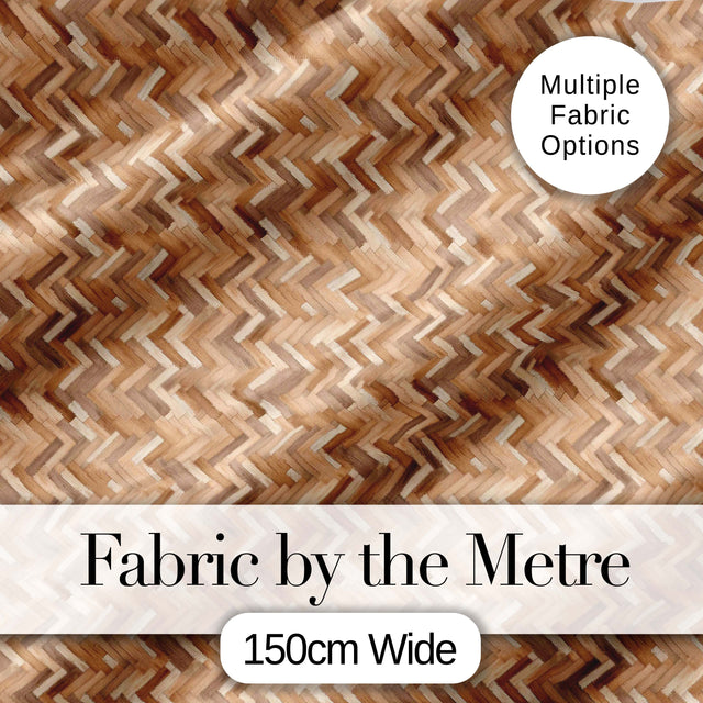 Light Oak Herringbone Wood Flooring Seamless Pattern Digital Print Fabric by the Metre UK Sewing Quilting Textile