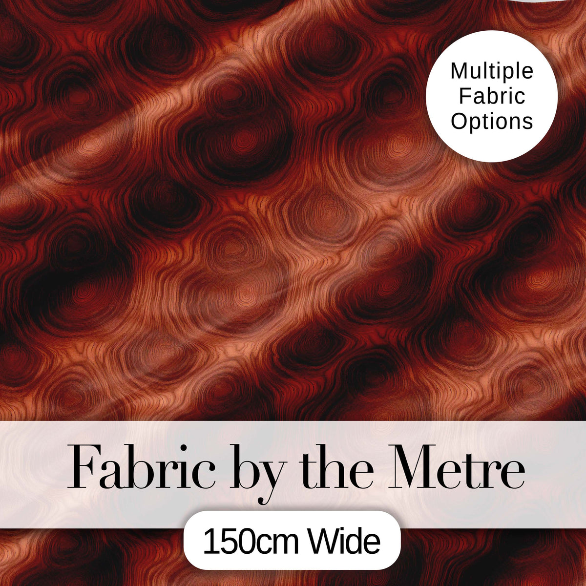 Rich Swirling Wood Grain Texture Seamless Pattern Digital Print Fabric by the Metre UK Sewing Quilting Textile