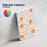 Abstract Orange Floral Cut Paper Collage Pattern Canvas Wall Art Print Decor Picture Ready to Hang