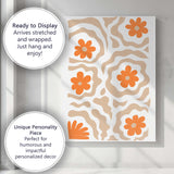 Abstract Orange Floral Cut Paper Collage Pattern Canvas Wall Art Print Decor Picture Ready to Hang