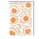 Abstract Orange Floral Cut Paper Collage Pattern Canvas Wall Art Print Decor Picture Ready to Hang