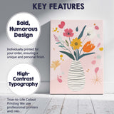 Pastel Botanical Flower Arrangement with Modern Vase Illustration Canvas Wall Art Print Decor Picture Ready to Hang