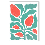 Coral Tulip Bud Floral Scandinavian Folk Art Illustration Canvas Wall Art Print Decor Picture Ready to Hang