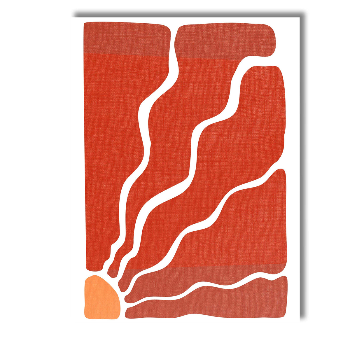 Terracotta Abstract Organic Shapes Minimalist Geometric Pattern Canvas Wall Art Print Decor Picture Ready to Hang