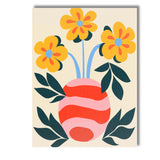 Modern Yellow Flower Arrangement in Abstract Pink Vase Canvas Wall Art Print Decor Picture Ready to Hang