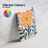 Abstract Floral Blossom with Yellow Petals and Textured Centre Canvas Wall Art Print Decor Picture Ready to Hang