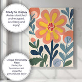 Abstract Floral Blossom with Yellow Petals and Textured Centre Canvas Wall Art Print Decor Picture Ready to Hang