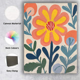 Abstract Floral Blossom with Yellow Petals and Textured Centre Canvas Wall Art Print Decor Picture Ready to Hang