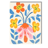 Whimsical Floral Bouquet with Blue Leaves and Pink Petals Canvas Wall Art Print Decor Picture Ready to Hang