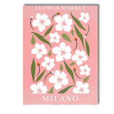 Milano Cherry Blossom Flower Market Pink Botanical Poster Canvas Wall Art Print Decor Picture Ready to Hang