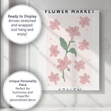 Soft Pink Azalea Floral Market Botanical Illustration Canvas Wall Art Print Decor Picture Ready to Hang