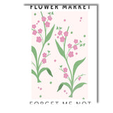 Pastel Forget Me Not Wildflower Botanical Garden Illustration Canvas Wall Art Print Decor Picture Ready to Hang