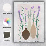 Minimalist Lavender Botanical Vase Arrangement Contemporary Print Canvas Wall Art Print Decor Picture Ready to Hang