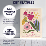 Osaka Botanical Archive Floral Market Poster Mid Century Modern Artwork Canvas Wall Art Print Decor Picture Ready to Hang